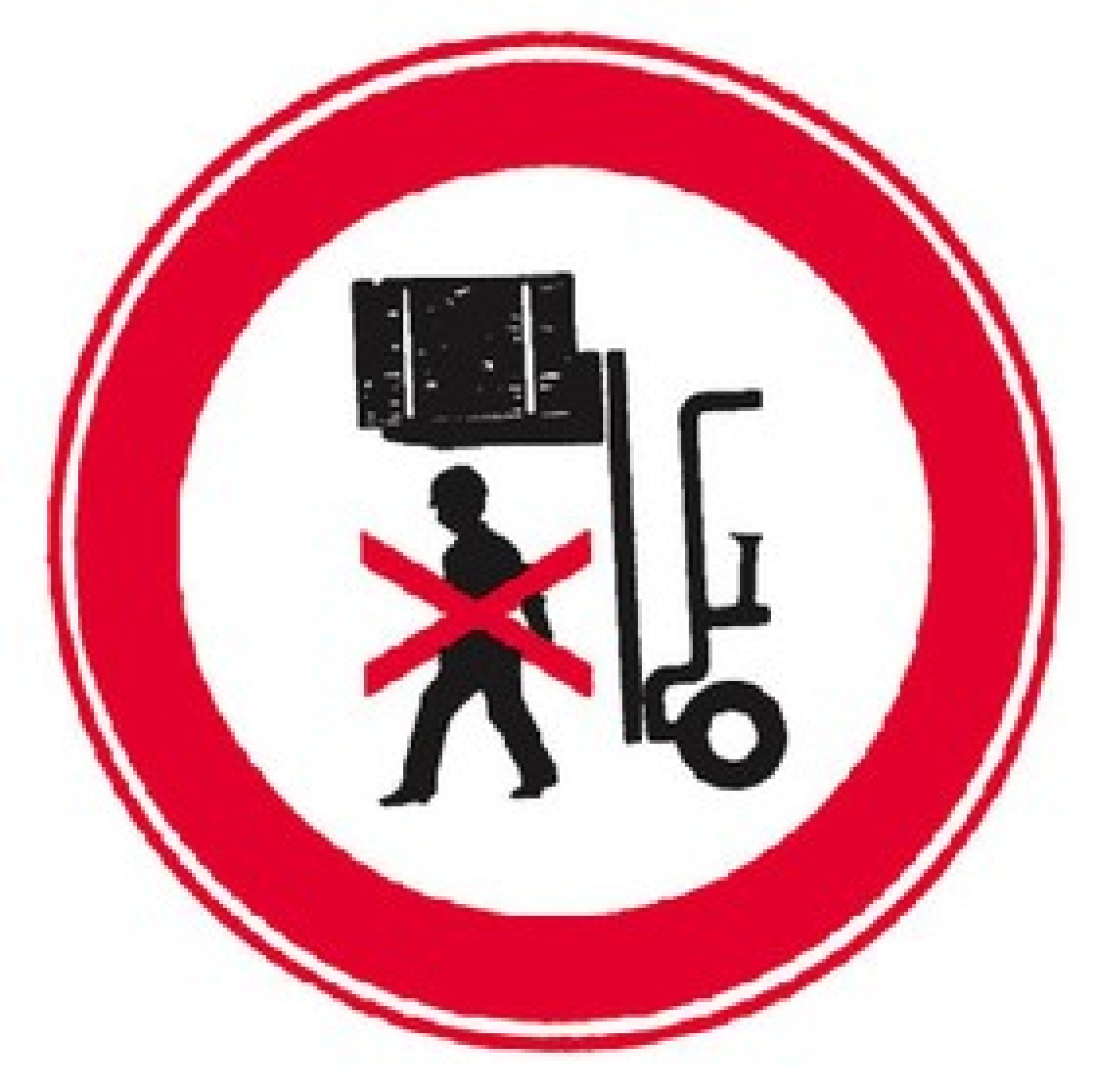 Verbotsschild 200 mm, selbstklebend: Nicht unter Last treten
