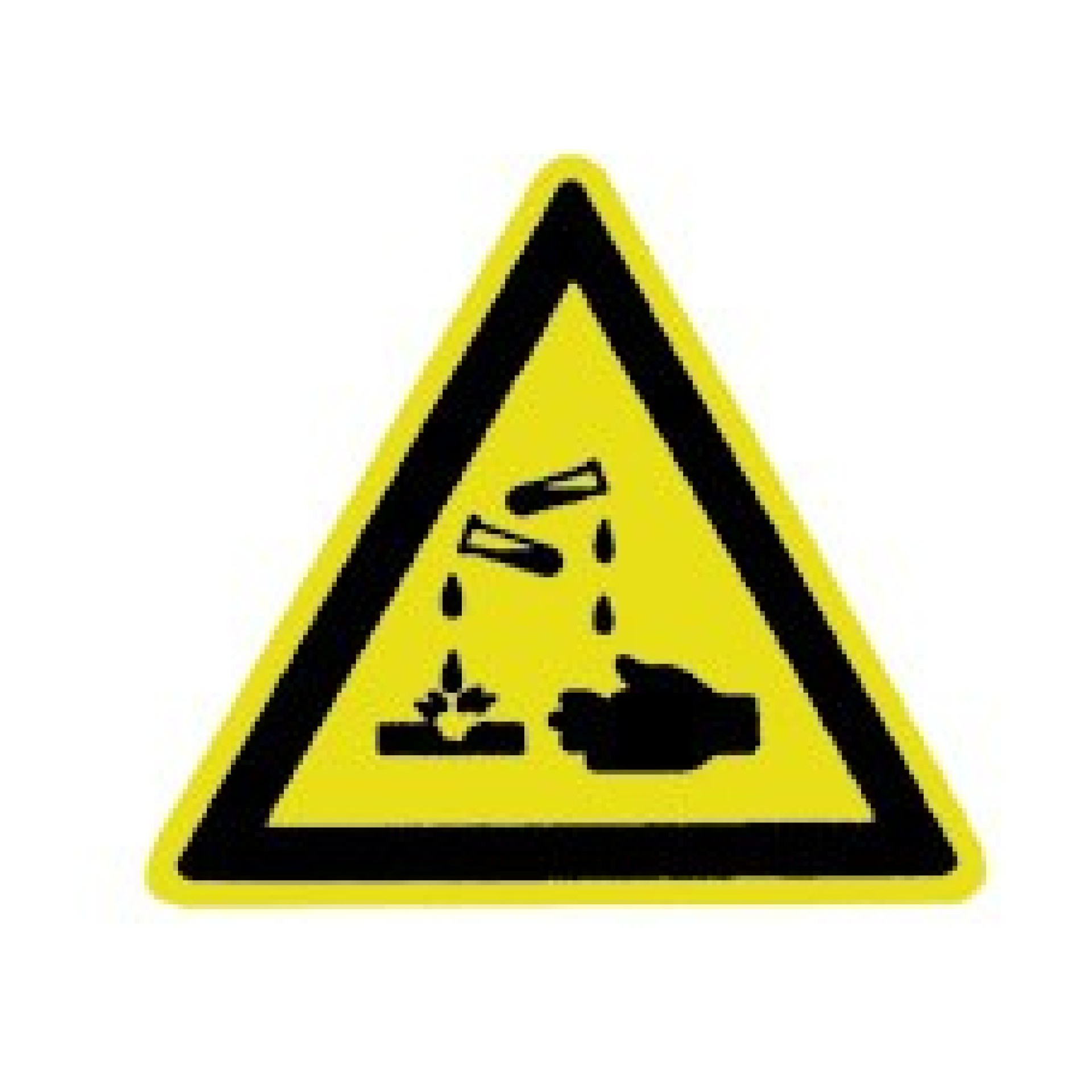 Warnschild aus Aluminium mit Prägung 200 mm – Ätzende Stoffe