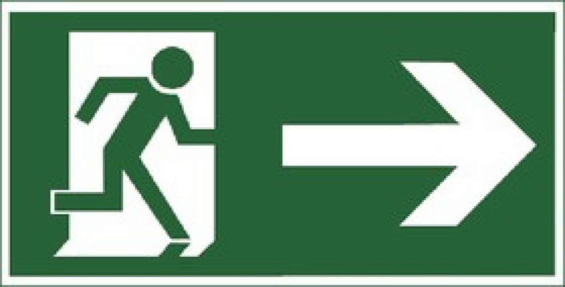 Nachleuchtendes Rettungsweg-Schild rechts 150x300 mm Folie