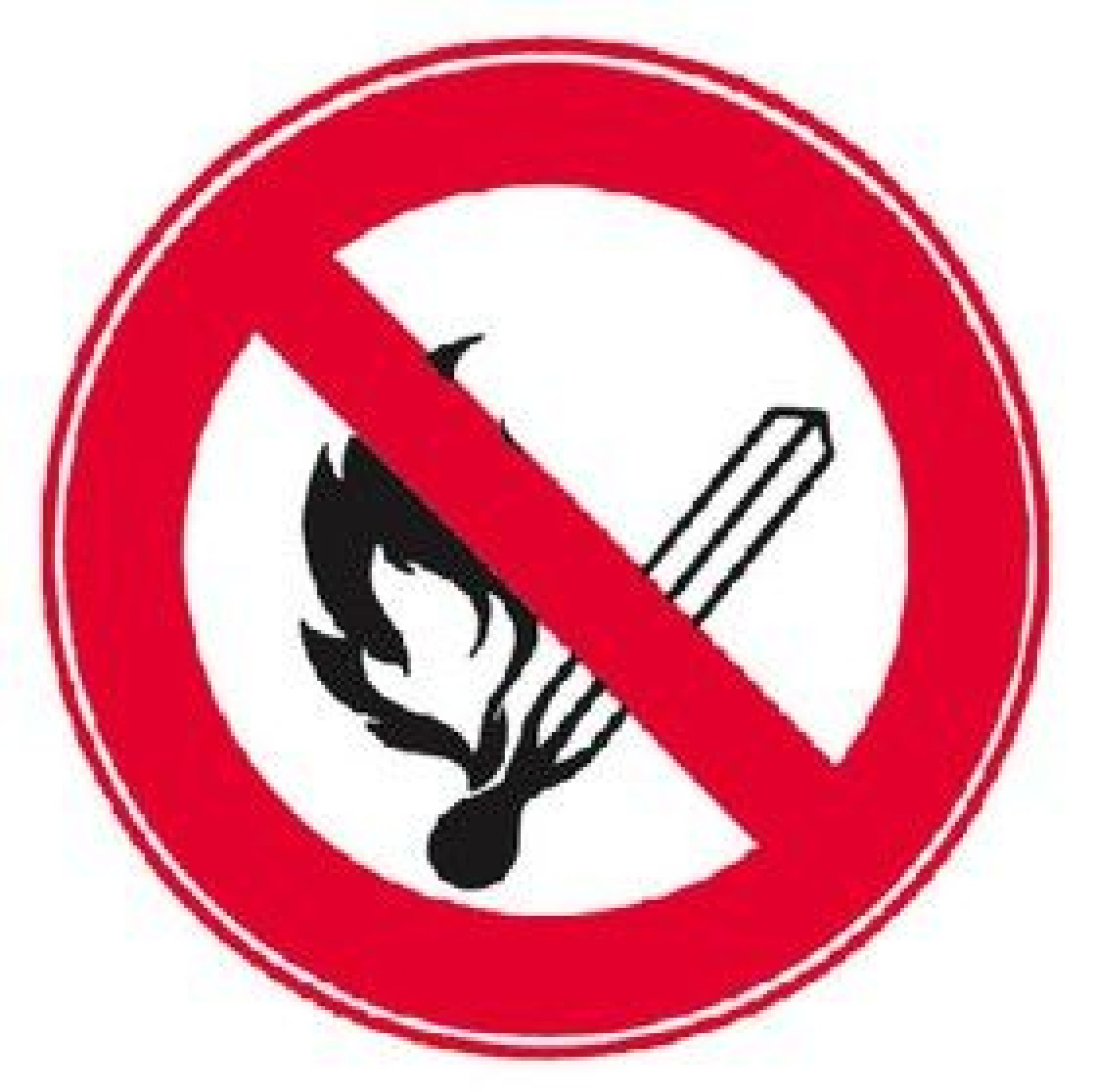 Verbotsschild 300 mm aus Kunststoff – Offenes Feuer verboten
