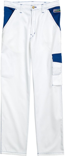 PROGRESSO Berufshose ECO weiss-blau, robustes Mischgewebe