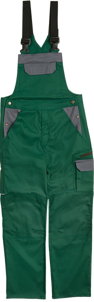 PROGRESSO Stretch Latzhose grün-grau mit verstärkten Taschen