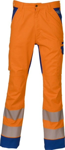 Warnschutz-Bundhose EXTENSO leuchtorange/blau mit Reflexstreifen