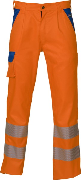 Leichte Warnschutzhose ESTATE mit Reflexstreifen, leuchtorange/blau