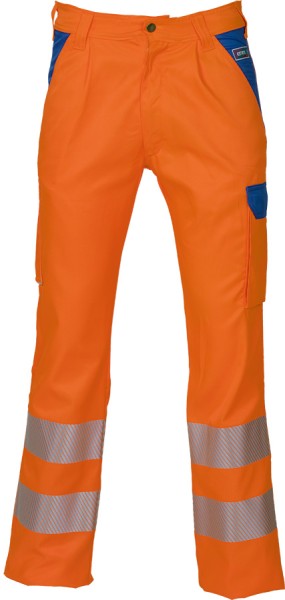 Leichte Warnschutzhose ESTATE reflex, leuchtorange/blau, mit Taschen