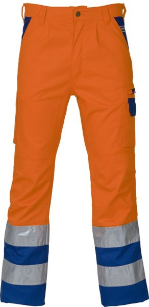 Warnschutz-Bundhose SICURELAST, dehnbar, reflexstreifen, leuchtorange/blau