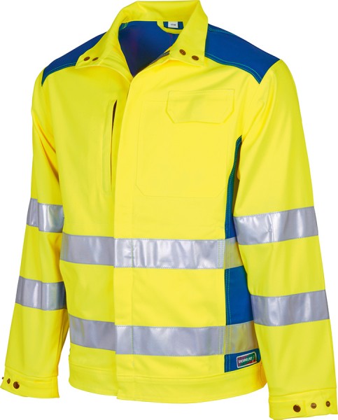 Sicurelast Warnschutz-Bundjacke Leuchtgelb Blau mit Reflexstreifen