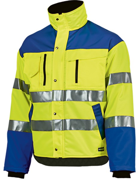 PROFIWORK Warnschutz-Winterjacke INVERNO leuchtgelb/blau mit Reflexstreifen