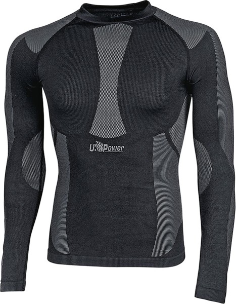 U-POWER Thermo-Unterhemd CURMA warm, elastisch, atmungsaktiv schwarz/grau