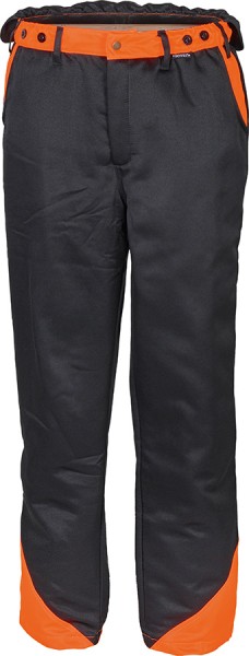 PORTWEST Forst-Bundhose OAK Schwarz/Leuchtorange, Mischgewebe