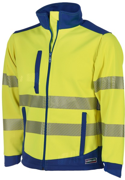 Allwetter-Warnschutzjacke CLIMACLEAN leuchtgelb/blau mit Reflexstreifen