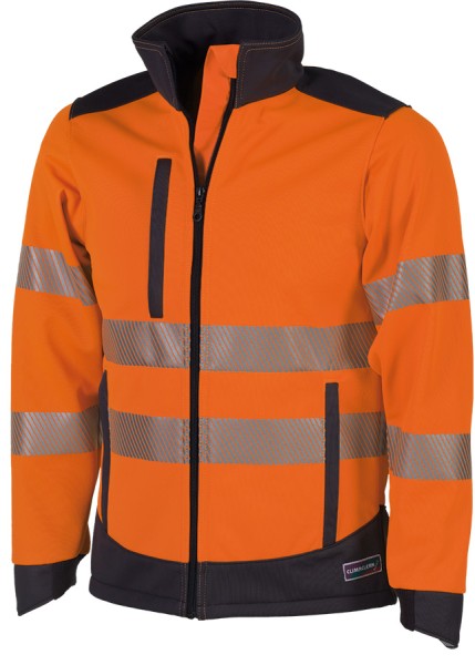 Allwetter-Warnschutzjacke CLIMACLEAN, winddicht, leuchtorange/grau