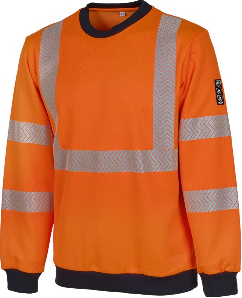 Sioen Warnschutz-Sweatshirt mit Störlichtbogenschutz, leuchtorange/dunkelblau