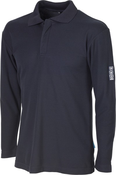 Sioen langärmliges Polo-Shirt Forbes, antistatisch, dunkelblau