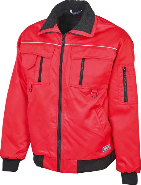 Wasserdichte rote Trekker Arbeits- und Freizeitjacke mit Pelzfutter
