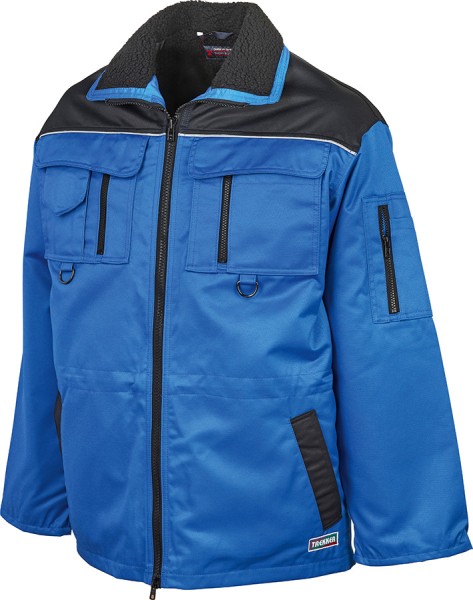 TREKKER Arbeitsjacke lang blau-schwarz, wasserabweisend, warm gefüttert