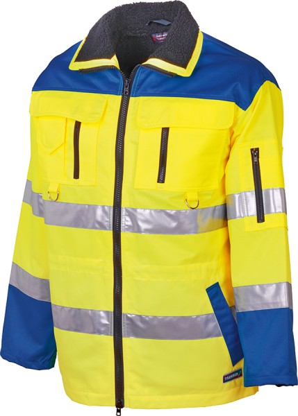 Lange TREKKER Warnjacke mit Reflexstreifen, wasserabweisend, wattiert