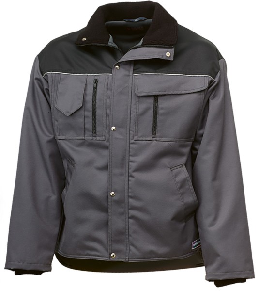 TREKKER Winterjacke grau-schwarz, wasserabweisend, warm gefüttert