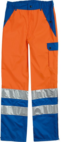 Regen-Warnhose IMPERMA Reflex, leuchtorange/blau, atmungsaktiv