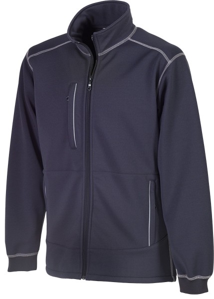Warme graue Husky II Faserpelzjacke mit Reissverschluss und Taschen