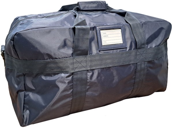 Dunkelblaue Nylon Materialtasche 60x30x35 cm mit Schulterriemen