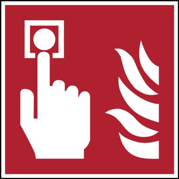Nachleuchtendes Brandschutzschild "Brandmelder" 150x150 mm Folie