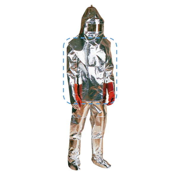 Hitzeschutzjacke aus aluminisiertem Kevlar-Gewebe mit Ventilation