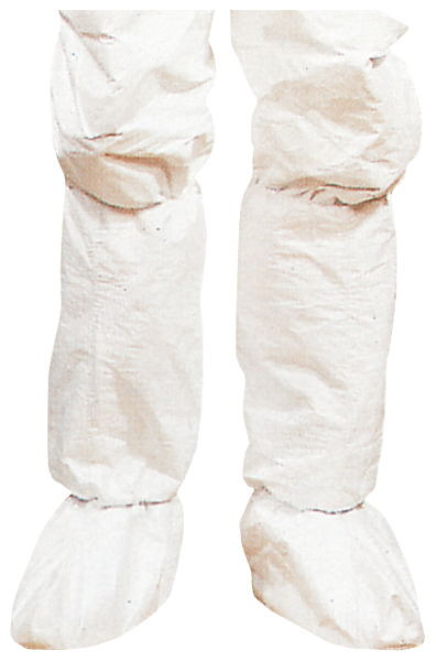 Hohe weisse Überziehschuhe aus DuPont Tyvek mit Gummizug