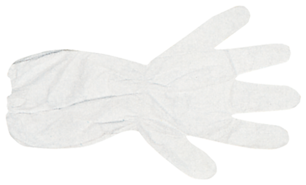 Weisse TYVEK Schutzhandschuhe mit Gummizug, 40 cm lang