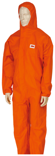 3M Schutzoverall Typ 5/6, atmungsaktiv, orange, mit Kapuze