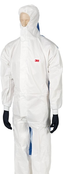 3M Chemieschutzoverall Typ 5/6 aus mikroporösem Vlies, weiss/blau