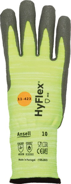 Ansell HyFlex Schnittschutzhandschuhe, leuchtgelb, atmungsaktiv, elastisch