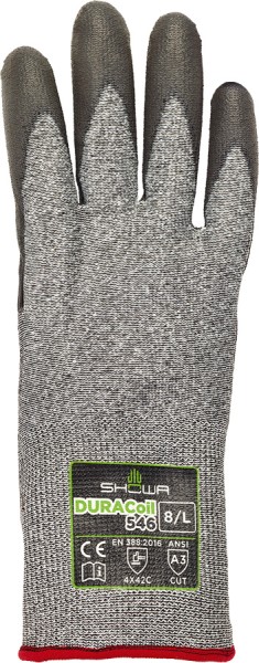 SHOWA Schnittschutzhandschuhe HPPE grau/weiss mit PU-Beschichtung
