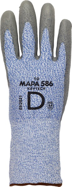 MAPA Schnittschutzhandschuhe KRYTECH 586, weiss-blau, PU-beschichtet