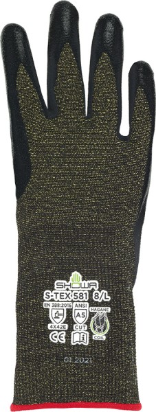 SHOWA Schnittschutz-Handschuhe S-TEX 581 mit Edelstahlfäden