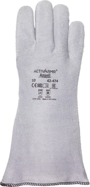 Ansell Crusader Flex Hitzeschutzhandschuhe, schnittfest, grau