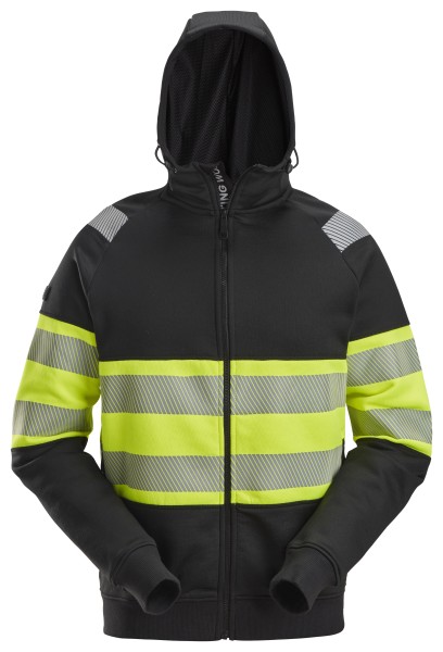 High-Vis, Kapuzenjacke mit durchgehendem Reißverschluss, Warnschutzklasse 1