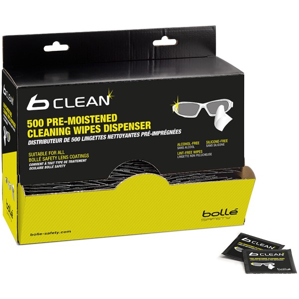 BOLLÉ b-clean Brillenreinigungstücher mit Antistatikeffekt, 500 Stuck