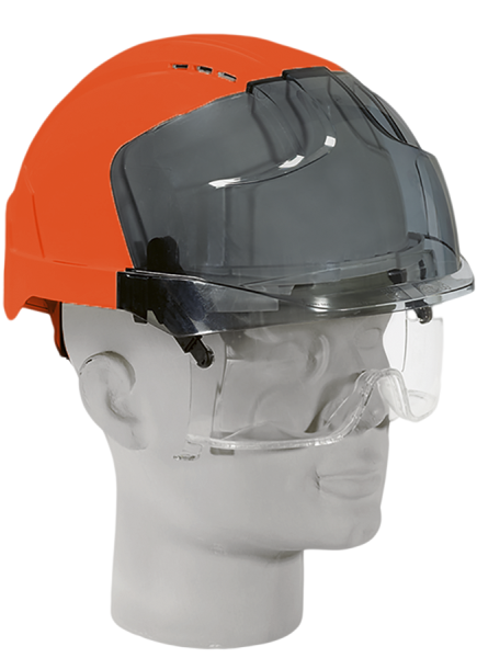 JSP EVO VISTA Schutzhelm Orange mit integriertem Augenschutz