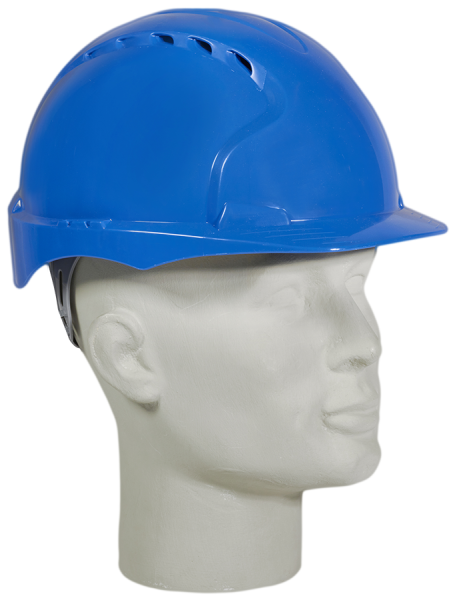 Blauer Schutzhelm JSP EVO 3 mit Drehverschluss, leichter HDPE