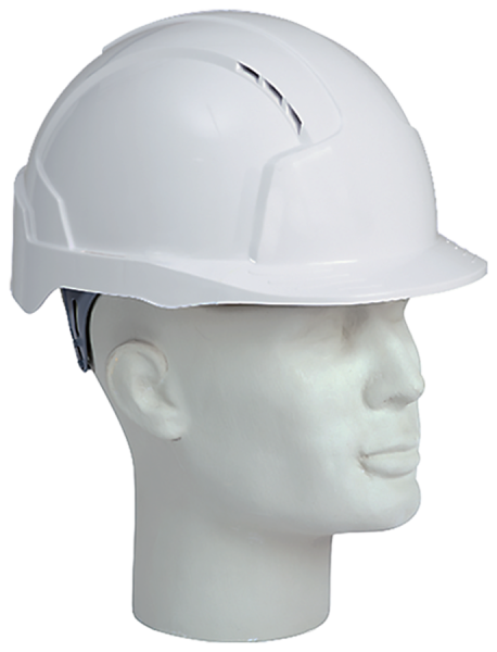 Leichter weisser JSP Schutzhelm EVO LITE mit Drehverschluss