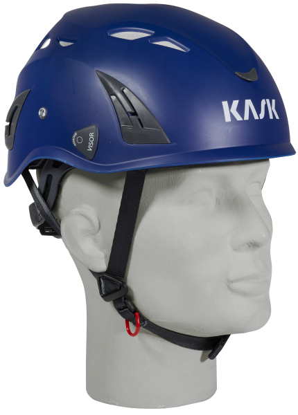 Blauer KASK SUPERPLASMA AQ Bau- und Monteurhelm mit Kinnriemen