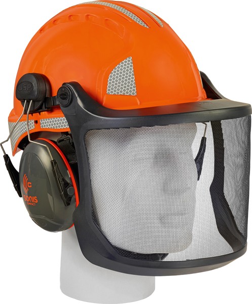 JSP Forsthelm EVOGUARD M2 Orange mit Schutzbrille & Gehörschutz