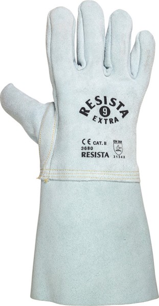 RESISTA Schweisserhandschuhe aus robustem Rindspaltleder, hitzebeständig und lang