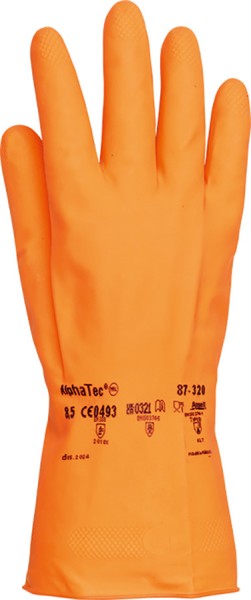 Ansell Alphatec Schutzhandschuhe Naturlatex, orange, velouriert, 30 cm