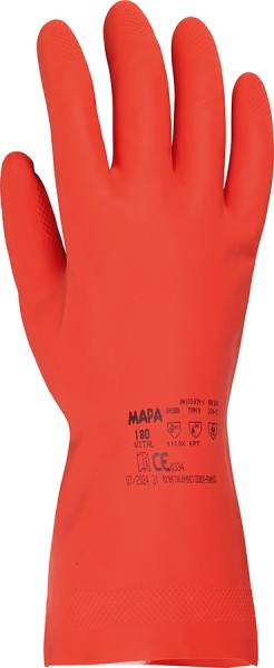 MAPA Schutzhandschuhe Vital 180, rot, Naturlatex-Nitril Mix, 30 cm