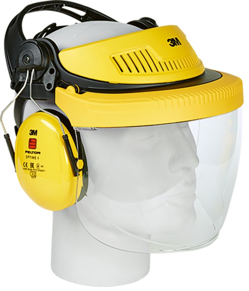3M PELTOR G500 Gesichts- und Gehörschutz mit klappbarem Visier, gelb