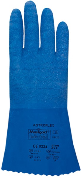 Ansell Alphatec 87-029 Schutzhandschuhe, blau, Naturlatexbeschichtet, 30 cm
