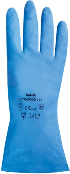 MAPA Ultranitril 475 blaue Nitrilhandschuhe, lebensmittelecht, rutschfest