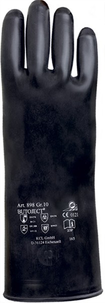 KCL Butyl Chemieschutzhandschuhe schwarz 35 cm, gepudert